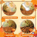16X7ft Fall Garage Door Cover Decorations Autumn Pumpkin Rustic Harvest Family Holiday Decor Maple Leaves Harvest Party Party Outdoor Indoor Cover - Image 3