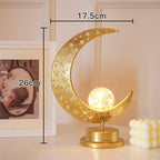 Ramadan Lantern, Festive Decoration Lanterns, Gold, Metal, Plastic - Image 2