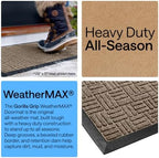 GORILLA GRIP WeatherMAX Door Mat, Indoor Outdoor Use, 35x23, Beige Maze - Image 3