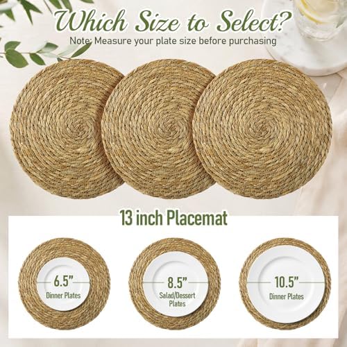 Colingmill 120 Sets 13 Inch Round Woven Placemats Bulk Farmhouse Boho - Image 3