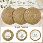 Colingmill 80 Sets 13 Inch Round Woven Placemats Bulk Farmhouse Boho - Image 3