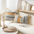 BlissBlush Decorative Lumbar Throw Pillow Cover 12x20 Boho Yellow Mustard Accent Cushion for Couch Sofa Farmhouse Pillowcase for Bedroom Living Room Home Décor Cover ONLY - Image 4
