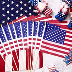 Tegeme 380 Pack Bulk Small American Flags on Stick, Wooden Pole Spear Tip - Image 5