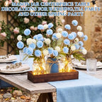 Suncalla 3pcs Blue White Fake Kiku Flowers Mason Jar Centerpiece - Image 5