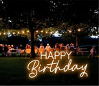 Happy Birthday LED Neon Signs Transparent Acrylic Lights Decor for Wedding Birthday Party Wall Home Bedroom Room Art Decoration with USB Light Modulator 5V - Image 3