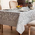 Midsummer Breeze French Country Gray Floral Tablecloth Rectangle 60”x90” by MidsummerBreeze