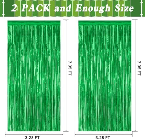 ZATAYE 12 Pack Green Christmas St Patricks Foil Curtain Decorations - Image 2