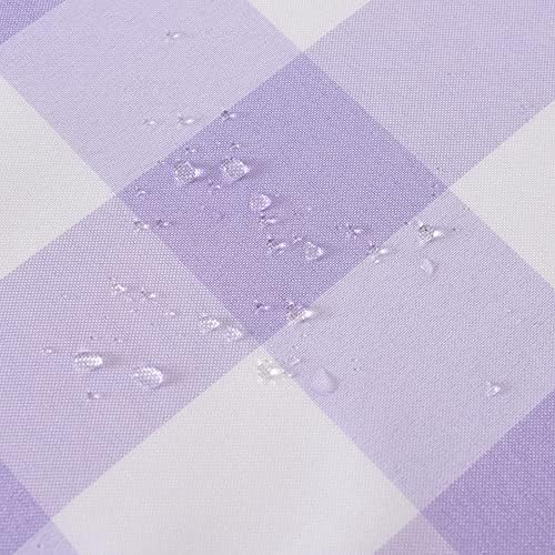 Cupuamon 2 Pack Waterproof Polyester Fabic Rectangle Checkered Tablecloth，60x84 Outdoor Table Cloth，Oil Stain Prevention Table Cloth for Pinics and Parties（Lavender and White） - Image 5