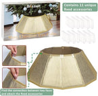 Blissun Fabric Christmas Tree Collar, Shiny Christmas Tree Ring, Willow Christmas Tree Skirt for Christmas Decorations (Shiny Gold) - Image 4