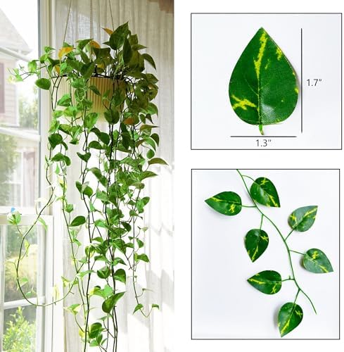 399 Feet 57 Pack Fake Greenery Hanging Garland, Artificial Ivy Leaf Plants, Vine Leaves, Flowers Foliage for Bedroom Garden Wall Decor - Image 3