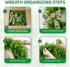 22" St Patrick's Day Wreath with Boxwood & Bow Decorations for Front Door - Image 7