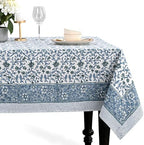 CPC Ocean Vine Tablecloth 100% Cotton 80x120 Inch Indian Block Print Rectangle Table Cover, Table Cloth for Gifting in Weddings, Halloween, Fall, Christmas, Thanksgiving by COTTONPRINTCLUB
