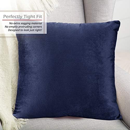Nestl Throw Euro Pillow Covers, Cozy Velvet Decorative Pillow Covers 26x26 Inches, Soft Solid Couch Pillow Case for Sofa, Bed and Car, Set of 4 - Royal Blue - Image 4