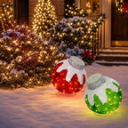 2 Pcs Outdoor Christmas Ornaments, Lighted Pop-Up Holiday Ball Decoration with 160 LED Lights, 8 Light Functions, Lighted Collapsible Christmas Outdoor Decorations for Yard, Patio, Home - Image 7