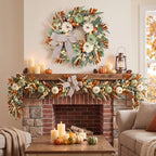 Sggvecsy Fall Wreath 23’’for Front Door with Bows for Thanksgiving Autumn - Image 4