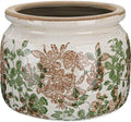 7.7" Large Ceramic Plant Pot Pink Green Vintage Hibiscus Crackle Glaze Rustic Flowers Pot Decorative Planter with Drainage for Indoor Outdoor Plants Home Kitchen Office Decor Gift by Unknown
