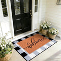 2pcs Layered Doormat Set, Welcome Door Mat for Outdoor Front Door, 16x24 PVC Coil & 24x32 Crystal Velvet Non-Slip Layering Entry Mats for Farmhouse Porch Decoration（Welcome, Striped by Unknown