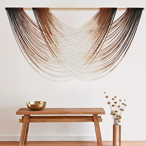 Jakalin Macrame Wall Hanging Large Ombre Dip-Dyed Fiber Art 59" Wx35 L - Image 2