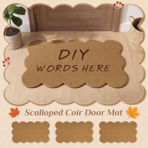 Nuanchu 6 Pcs Blank Coir Doormat Bulk Painting Kit 17x30, Scalloped - Image 5