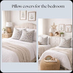 Floral Pillow Covers Blue Set of 2 Pillow Covers 24 x 24 inches Farmhouse Pillow Covers for Couch Bed Bedroom Living Throw Pillow Covers Boho Decorative Pillow Home Decor for Spring - Image 6