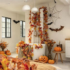 CQURE 20 Pack Fall Leaf Garland, Total 118Ft Artificial Fall Vines Autumn Garland Fall Maple Leaves Thanksgiving Decor for Home Wedding Fireplace Party - Image 2