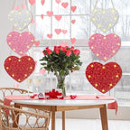 Barydat 3 Pcs Valentine‘S Day Wooden Door Sign Lighted Heart Glitter Valentines Hanging Sign Wall Decor Plaque with LED Lights for Outdoor Wall Front Door Anniversary Wedding(Valentines Day) - Image 4