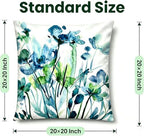 COMMINY Green Floral Throw Pillow Covers 20x20 Set 6 Farmhouse Summer Decor - Image 6