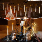 36 Pcs Remote Controlled Floating Magic Candles, Battery Operated Hanging Decor for Halloween Birthday Wedding Party, Includes Wand & Manual, Warm White Flickering LED for Spooky or Romantic Atmospher - Image 7