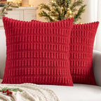 MIULEE Christmas Euro Sham Decorative Throw Pillow Covers 26x26 Red Pack of 2 by MIULEE