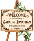 Personalized Boho Woodland Wedding Welcome Sign - Custom 3D Wood Landscape Ceremony Entrance & Reception Board for Rustic Barn, Forest or Outdoor Venue - Multiple Sizes by AydansUniqueFinds