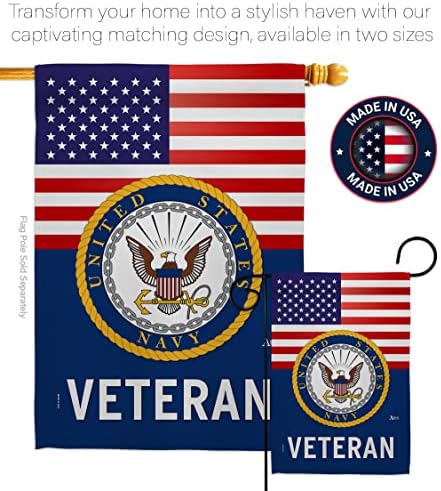 US Navy Veteran Garden House Flag - Kit Armed Forces USN Seabee United State American Military Retire Official - Decoration Banner Small Yard Gift Double-Sided Made in USA 28 X 40 - Image 4