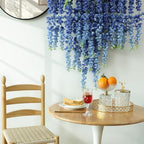 mizii 6Pcs Royal Blue Wisteria Hanging Flowers 48" Silk Wisteria Artificial Flowers Garland Vines Fake Hanging Flowers Decoration for Wedding Flower Wall Backdrop Centerpieces Room Decor (Royal Blue) - Image 5