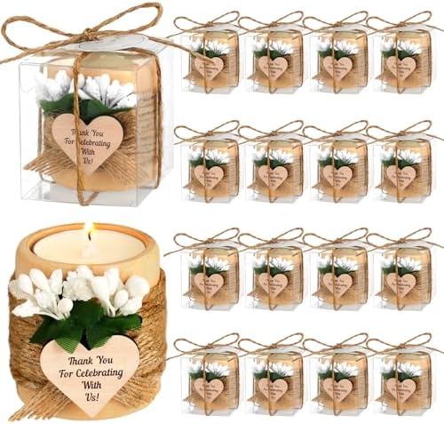 MTLEE 16 Pack Wooden Tealight Candle Holder Kit Guest Gifts, Classic by MTLEE