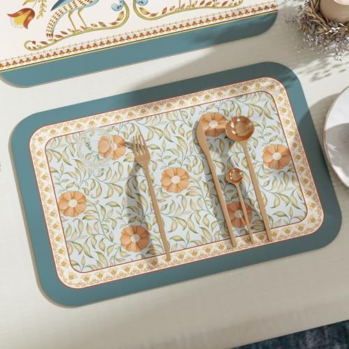 patdrea Designer Vintage French PVC Placemats Set of 6,12"x17"-Wensel A - Image 2