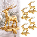 4 Pcs Christmas Reindeer Stocking Holder for Mantel Deer Stocking Hangers by Unknown