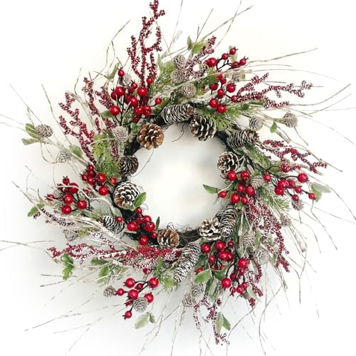 Winter Front Door Wreath 26 Inch Winter Birch by Huashen