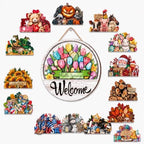 16 Pcs Interchangeable Welcome Sign for Front Door,Magnetic Welcome Sign，D by Unknown