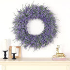 32" Artificial Lavender Eucalyptus Wreath for Front Door Decor(Purple) - Image 5