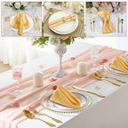 VIJIV 12 Pack Bling Satin Cloth Napkins & Gold Napkin Rings Set of 6 Gold - Image 4