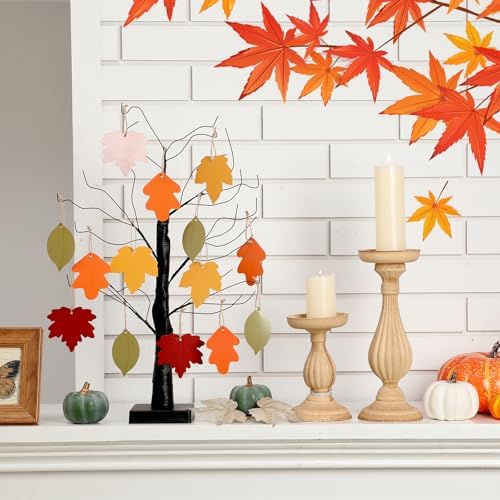 Briwooody 24” Thanksgiving Gratitude Tree with Leaves Kit Seasonal Holiday Decoration with Writing Pen Hemp Rope DIY Fall Decorations Craft Kit for Autumn Home Desktop Thanksgiving Decor(Classic) - Image 4
