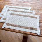 Niviy Boho Placemats Set of 12, 12x18 Inch Natural Cotton Burlap and Kitchen Woven Placemats with Tassels for Dining Table Centerpiece Thanksgiving Home Decorations - Image 5