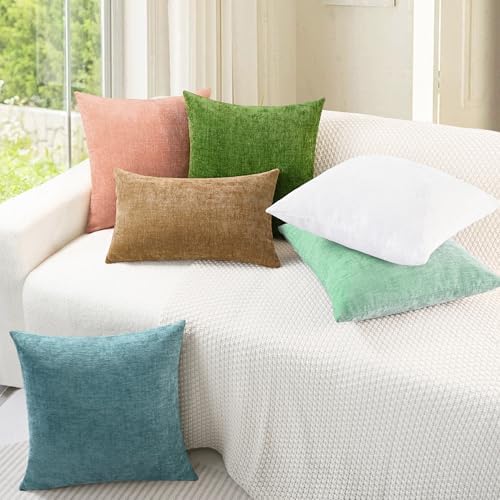 CaliTime Decorative Couch Throw Pillow Covers 26 X 26 Inches Grey Green - Image 4