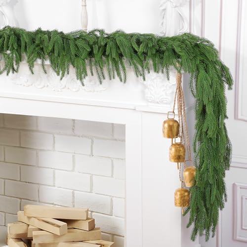 Hananona 4Pcs 9FT Christmas Garlands, Real Touch Norfolk Pine Garland - Image 4