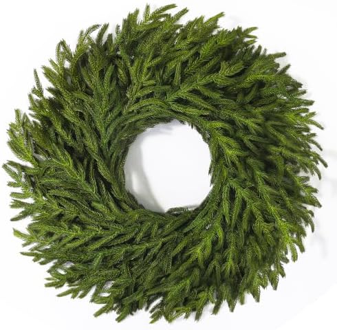 26" Large Norfolk Pine Wreath, Artificial Christmas Wreath for Front Door by MISSIROSE