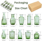 Hunt Green Glass Bud Vases Set of 10, Wedding Table Centerpiece - Image 6