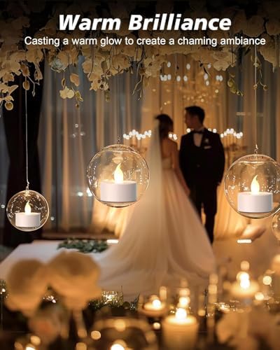 LED Tea Lights Battery Operated Flameless Candles 200 Pack Warm White - Image 3