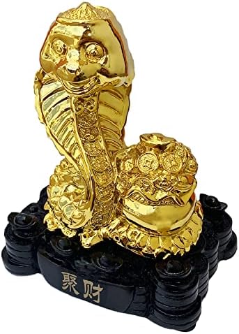 Betterdecor Gold Color Feng Shui 12 Chinese Zodiac Animal Statue Figurine Home Office Decoration and Gift for New Year Holidays and Birthday (Zodiac Snake) - Image 3