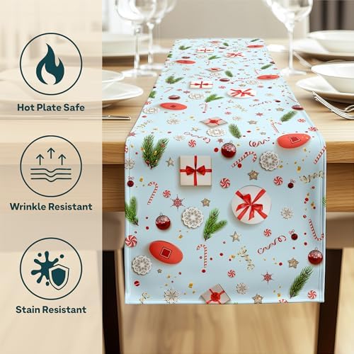 Holiday Table Runners | Confetti Design | Seasonal Table Decorations | Kitchen Dining Table Runner | Made in The USA | Stain Resistant | 14" x 72" Long - Image 3