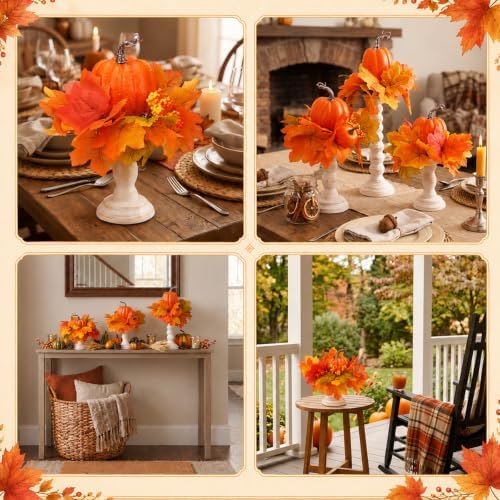Pinkunn 3 Sets Fall Centerpieces for Tables Decorations Autumn Table Decor - Image 3