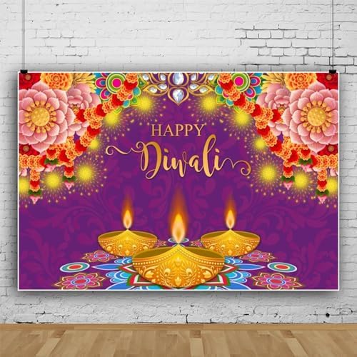 Happy Diwali Backdrop Diwali Party Decorations Deepavali 12x8ft - Image 4
